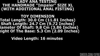 Lady Ana Testing The Handmade Impaler Size XL (With Additional Anal Fisting) TWT301