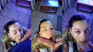 A BIG COCK IN THE MOUTH, VERY NICE HOW SHE SUCKS IT ALL