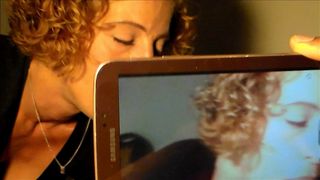 DOUBLE RECORDING A SEXY PETITE COUGAR SUCKING MY DICK AS WE WATCH OUR OLD VIDEOS ON TV