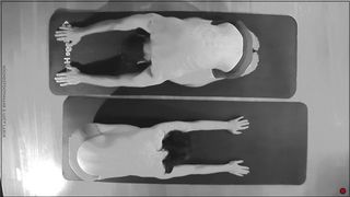 SECURITY CAMERA CATCHES CO ED STRETCHING IN UNDERWEAR