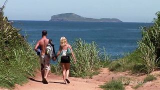Chloe Delaure Loves Getting DP'd On The Ocean Rocks