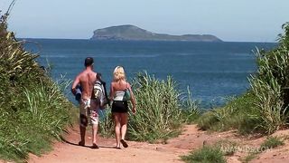 Chloe Delaure Loves Getting DP'd On The Ocean Rocks