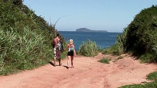 Chloe Delaure Loves Getting DP'd On The Ocean Rocks