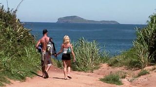 Chloe Delaure Loves Getting DP'd On The Ocean Rocks