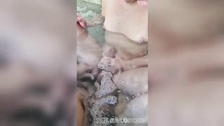 Foursome party in the tub