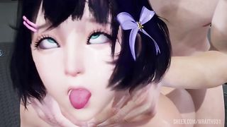 Sexy Asian Girl Fucked Silly until she gets an Ahegao face | 3D Porn