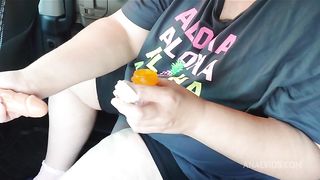 Big Ass Milf With Big Tits Caught Masturbating Publicly In Car With Fucking Machine Hot Horny Sexy SSBBW Sex Toy Outdoor