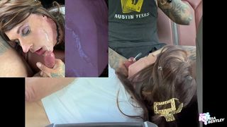 SKINNY TRANS HITCHHIKER RIA BENTLEY SUCKS STRANGERS COCK FOR RIDE TO BOYFRIENDS