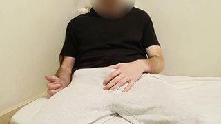 I GET HARD IN GRAY PANTS AND JERK OFF HORNY TAKING OUT ALL THE MILK - FULL 15 MIN VIDEO