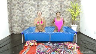 Big Tits Latina Stripped Down For Lesbian Toying
