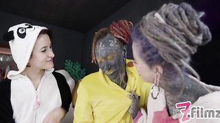 Double FEMDOM action, tranny ANAL fisting, pegging (goth, punk, alt porn) ZF157
