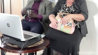 Business Meeting Resulted In Black Cock Blowjob By SSBBW Blonde Milf, Boss Eating Pussy In Office (Big Cumshot On Tits)