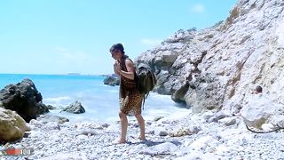 Anal rascality at the beach with the delicious French Julia Gomez