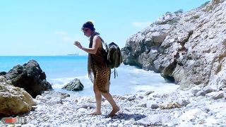 Anal rascality at the beach with the delicious French Julia Gomez