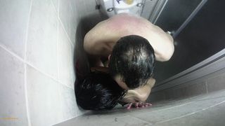In the shower rough throatfuking, pussyfucking and anal sex. You can hear all my pain and pleasure