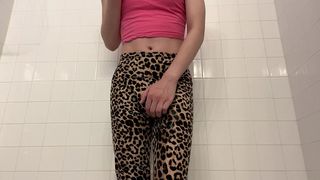 SISSY IN LEOPARD PRINT WETS HERSELF