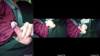 WANKING & CUMING IN CAR WHILE RAINING LOUDLY