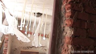 Sabrina White Gets Assfucked By Two Masked Guys In An Abandoned Building