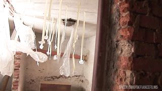 Sabrina White Gets Assfucked By Two Masked Guys In An Abandoned Building