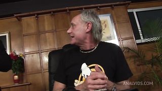 Busty Blonde Paige Ashley Gets Fucked From Behind By Two Older Guys