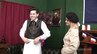 These Blonde French Beauties Leave Their Lingerie On As They Get Fucked