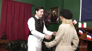 These Blonde French Beauties Leave Their Lingerie On As They Get Fucked