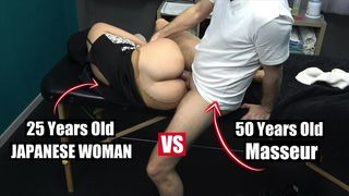 SHE LAYS ON THE MASSAGE TABLE IN DRESS & STOCKINGS IT ENDS IN SEX!