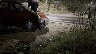 EXHIBITIONIST AMATEUR TRANNY HIGH HEELS DICK ASS FLASH NEXT TO ROAD