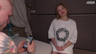 UNEXPECTED TEEN SEX ON THE TRAIN. WET T-SHIRT.