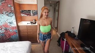 Huge tits latina Tina Fire banged in hotel room for TheYoungFrench casting