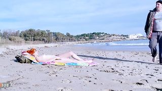 Redhead Anal fucking and squirting at the beach