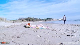 Redhead Anal fucking and squirting at the beach