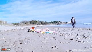 Redhead Anal fucking and squirting at the beach