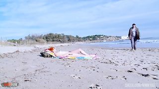 Redhead Anal fucking and squirting at the beach