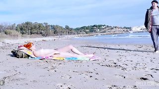Redhead Anal fucking and squirting at the beach