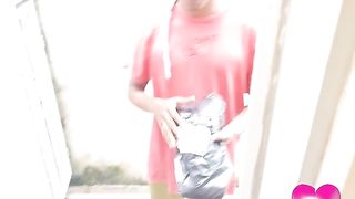 She got the delivery guy's cum in her ass - 0% pussy
