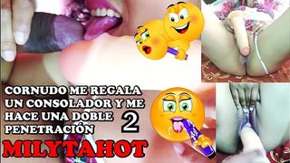 CORNEADOR AMIGO DE MI ESPOSO ME HACE UNA DOBLE PENETRACION CON PENE GRUESO Y ME DEJA ABIERTA PARTE FINAL
