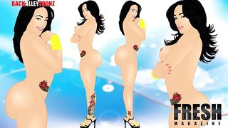 Thick butt Jen teams up with Milah and Lastarya