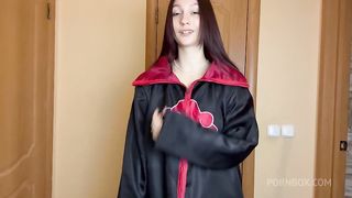 Young wife fucks herself in the toilet and jerks off her young pink pussy, hard blow