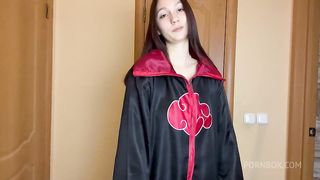 Young wife fucks herself in the toilet and jerks off her young pink pussy, hard blow