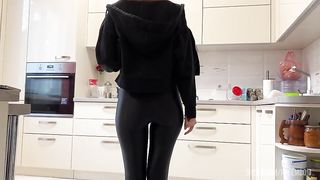 Smoking Domme Kira In Spandex Leggings - Ass Worship Femdom