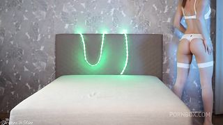 Erotic Adventures of a Sexy White Babe with Two Tails. Passionate Amateur Fuck