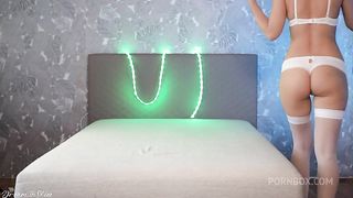 Erotic Adventures of a Sexy White Babe with Two Tails. Passionate Amateur Fuck