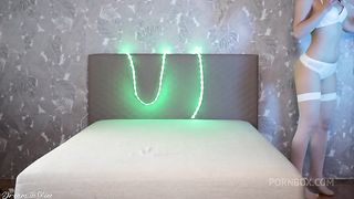 Erotic Adventures of a Sexy White Babe with Two Tails. Passionate Amateur Fuck