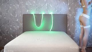 Erotic Adventures of a Sexy White Babe with Two Tails. Passionate Amateur Fuck