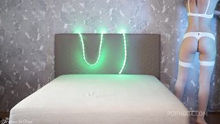 Erotic Adventures of a Sexy White Babe with Two Tails. Passionate Amateur Fuck