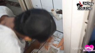 Letting the bricklayer fuck his ass until he cums inside