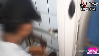 Letting the bricklayer fuck his ass until he cums inside