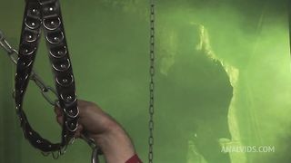 Cindy Behr Puts A Cock Ring On Her Sex Slave And Fucks The Attached Dildo