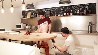 Backstage. Teacher Kitty Li teaches anal sex of an uncertain Murkovski. BTS.